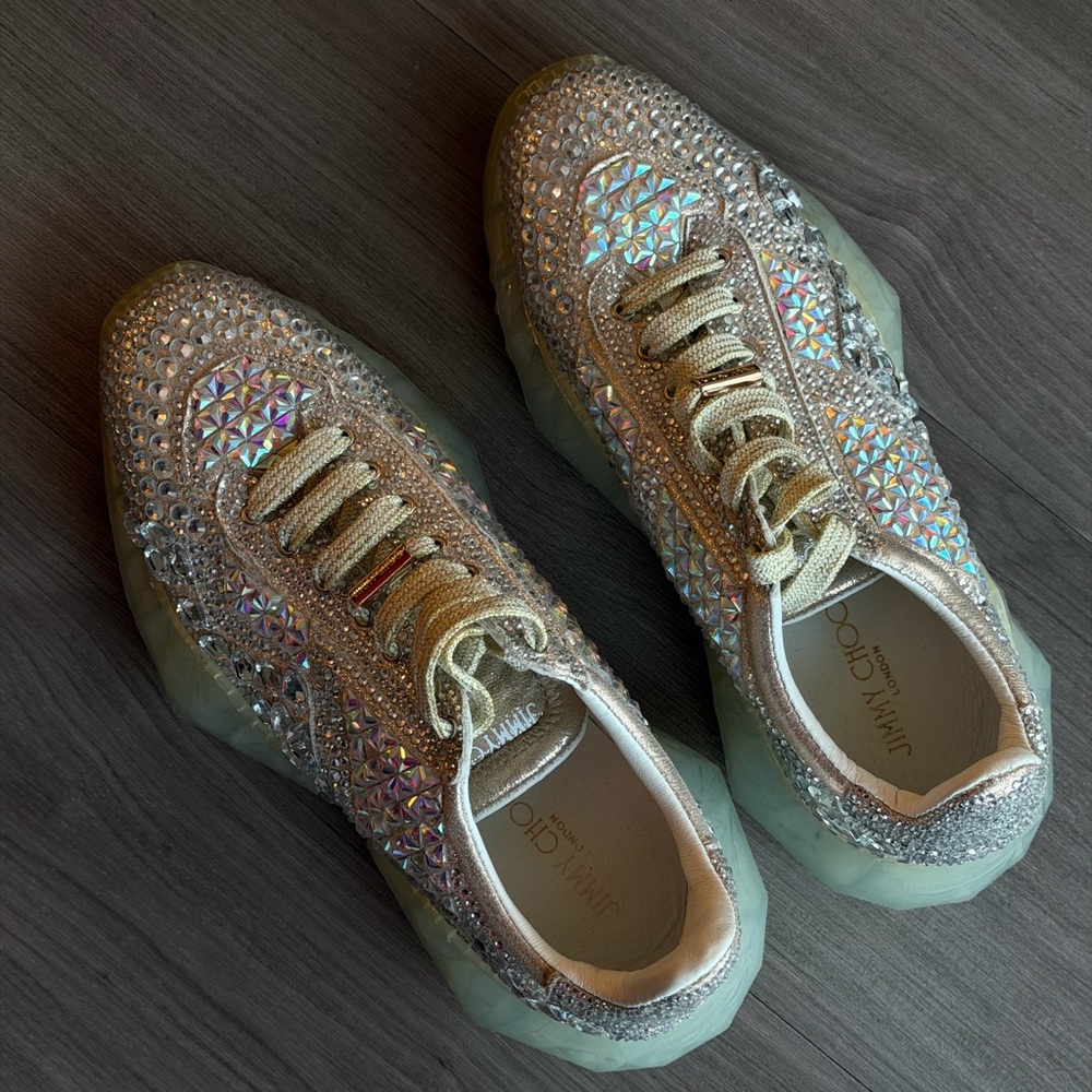 JIMMY CHOO DIAMOND/F SUEDE SNEAKER - Picture 4 of 4